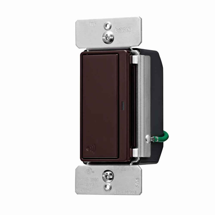 Eaton RF9601DB Z-Wave plus decorator switch, Power Failure Memory, 15A, 120V, Brown, 60 Hz, LED, CFL, incandescent, MLV, ELV, fluorescent, and halogen, Single-pole, Three-way, Multi-location, Used with RF9517