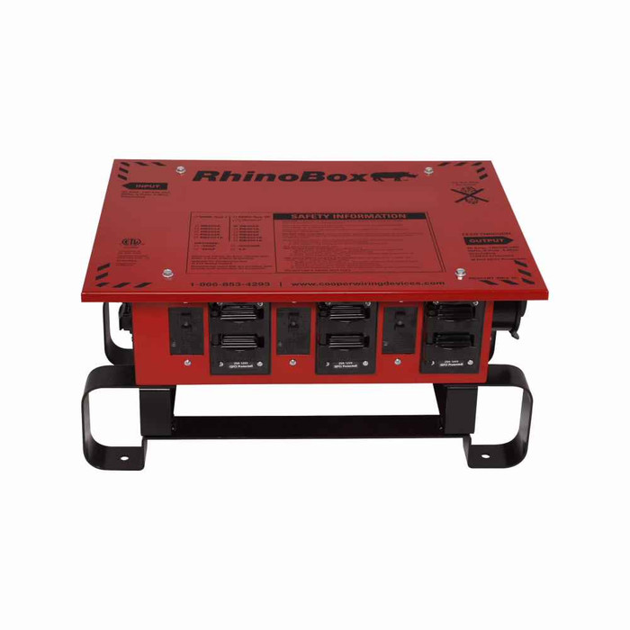 Eaton RB300A RhinoBox power distribution unit, 50A, Weatherproof, NEMA 3R, DUPX AutoRes, Red, Cold-rolled 18 gauge steel, 120/240V