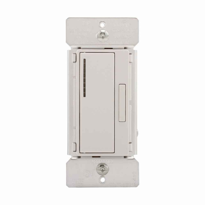 Eaton RF9542DW Z-Wave dimmer, 7-step LED light level display, Flush, 120V, Wire lead, Push pad, Maintained, White, Fan, LED, INC, CFL, ELV, MLV, FLR, Halogen, Single-pole, Three-way, Single-phase, Polycarbonate, Multi-location