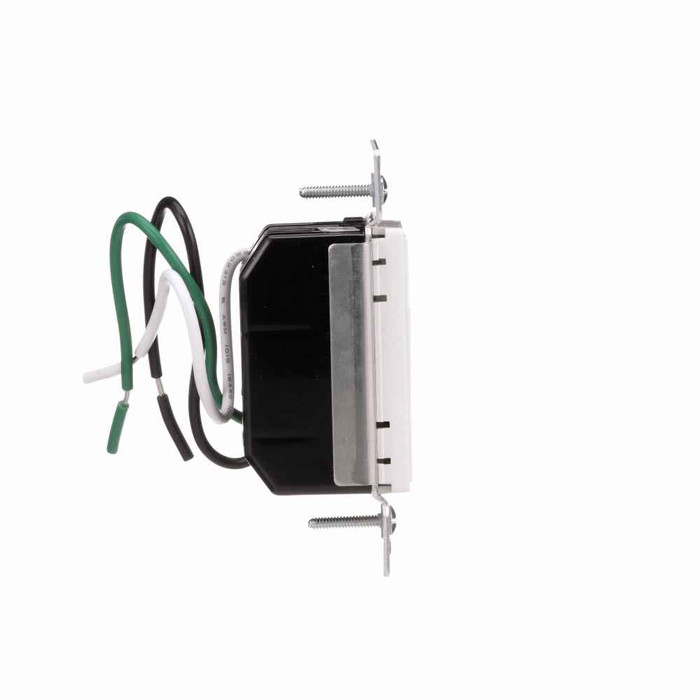 Eaton RF9642-ZDW Z-Wave plus accessory dimmer, 7-step LED light level display, Flush, 120V, Wire lead, Push pad, Maintained, White, LED, INC, CFL, ELV, MLV, FLR, Halogen, Single-pole, Three-way, Single-phase, Multi-location, Polycarbonate