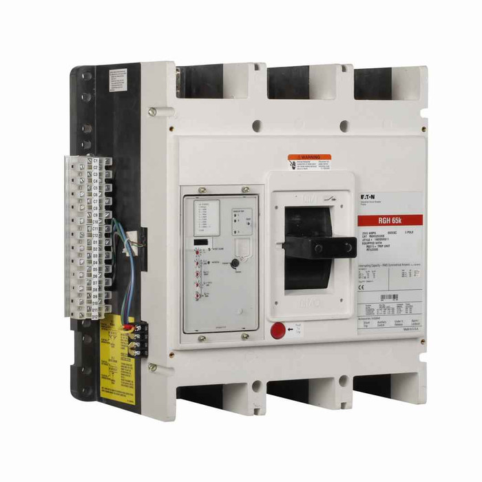 Eaton RGH325039B21E Series G electronic molded case circuit breaker, RG-frame, RG, Digitrip 310 RMS, Electronic ALSIG with maint. mode trip, Three-pole, 2500A, 125 kAIC at 240 Vac, 65 kAIC at 480 Vac, Line/load, Imperial, 50/60 Hz