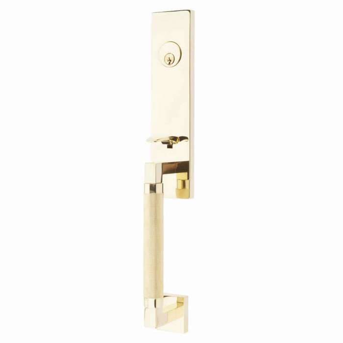 Emtek Emtek 4228 Hercules Knurled Monolithic Double Cylinder Entrance Handleset - Brass Tubular EMTEK-4228