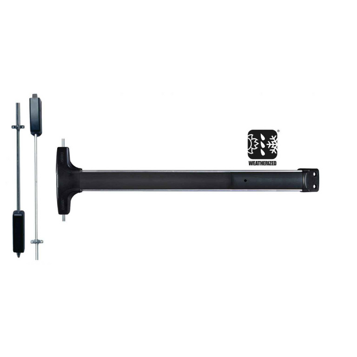 Detex V50xW Value Series Weatherized Surface Vertical Rod Exit Device - Heavy-Duty Grade 1