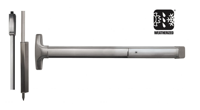 Detex 50xW Advantex Series - Weatherized Narrow Stile Super-Heavy-Duty Surface Vertical Rod Exit Device