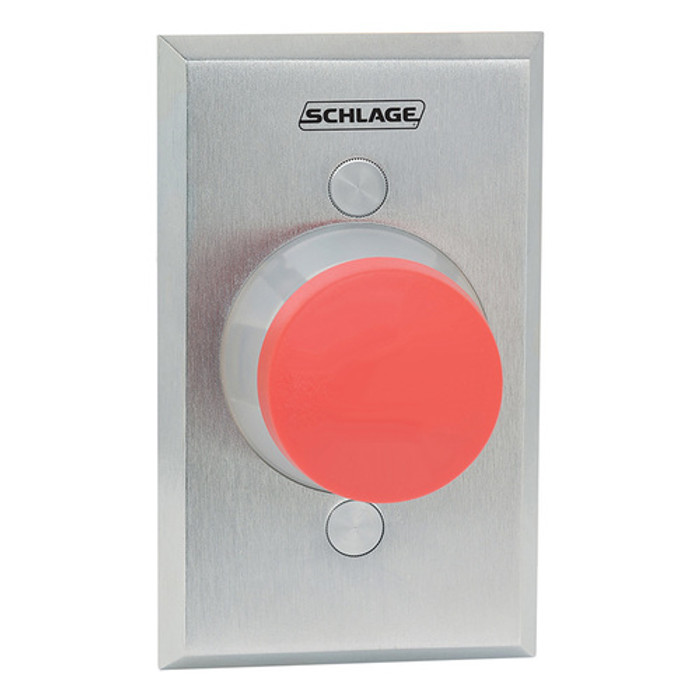Schlage Electronic 623RD - 1-5/8" Heavy Duty Red Pushbutton Aluminum Finish