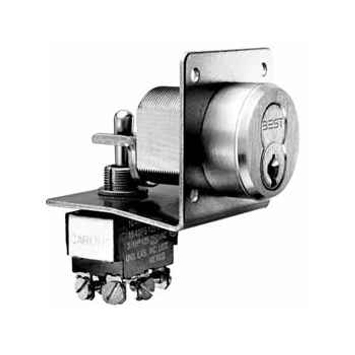 BEST BEST 1W7K4 Electric Switch Lock, Toggle Switch, DPDT, Key Position 2 - 2 o'clock, Key Position 3 - 10 o'clock BES-1W7K4