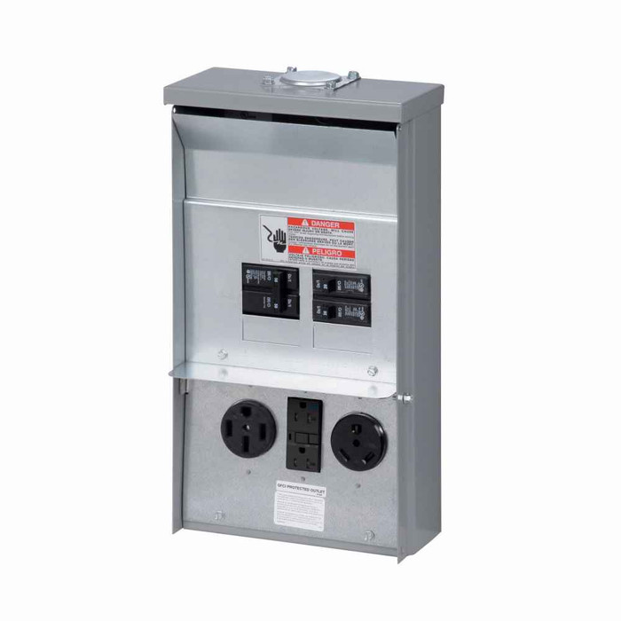 Eaton CHU1N1NPX pedestal mount unmetered, Unmetered, 50A, 50A, None, Non-ground fault, Non-ground fault, None, Top, Pedestal, Circuits: 6, NEMA 14-50R, NEMA 14-50R, None, 4, 4, 0, 125/250V, 125/250V, None