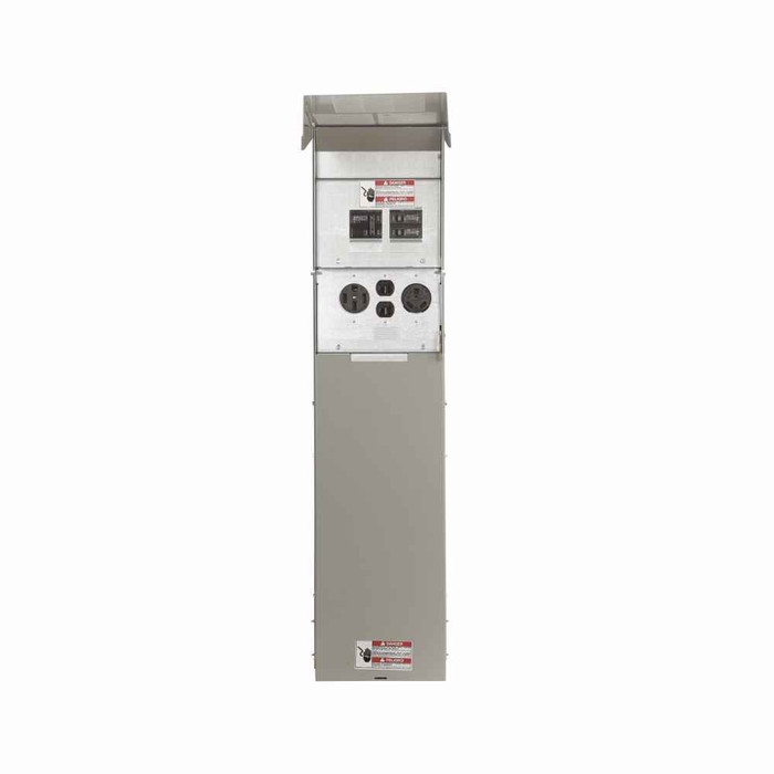 Eaton CHU1N6N6NBL pedestal mount unmetered, Lighted, Unmetered, 50A, 20A, 20A, Non-ground fault, Non-ground fault, Non-ground fault, Top, Back-to-back Pedestal, Circuits: 4, NEMA 14-50R, NEMA 5-20R2, NEMA 5-20R2, 4, 3, 3, 125/250V, 125V, 125V