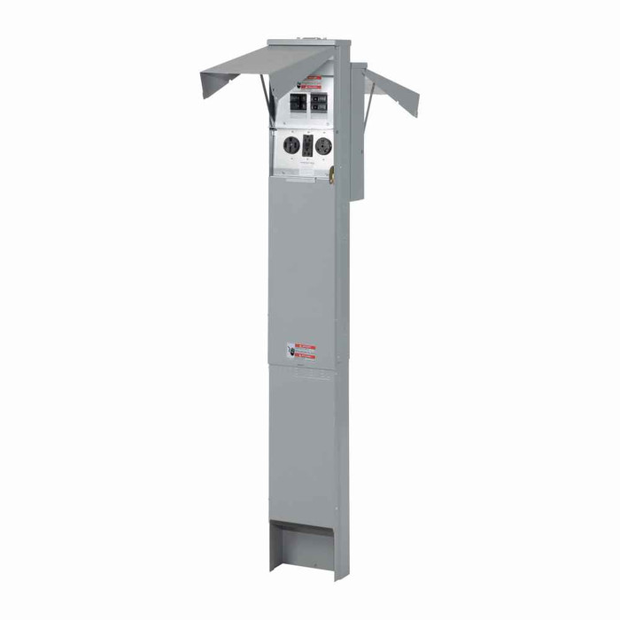 Eaton CHU4N7N4NB pedestal mount unmetered, Unmetered, 30A, 20A, 30A, Non-ground fault, Non-ground fault, Non-ground fault, Top, Back-to-back pedestal, Circuits: 4, NEMA TT-30R, NEMA 5-20R2GFI, NEMA TT-30R, 3, 3, 3, 125V, 125V, 125V