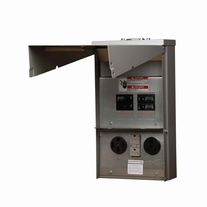 Eaton CHU1N8N8NPX pedestal mount unmetered, Unmetered, 50A, 20A, 20A, Non-ground fault, Non-ground fault, Non-ground fault, Top, Pedestal, Circuits: 6, NEMA 14-50R, NEMA 5-20R2GFI, NEMA 5-20R2GFI, 4, 3, 3, 125/250V, 125V, 125V