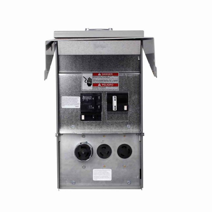 Eaton CHUANANPX pedestal mount unmetered, Unmetered, 50A, 50A, None, Non-ground fault, Non-ground fault, None, Top, Pedestal, Circuits: 6, NEMA L14-50R, NEMA L14-50R, None, 3, 3, 0, 125/250V, 125/250V, None