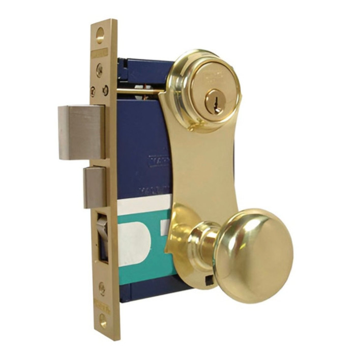 Marks USA Marks USA 21 Series - Entrance Double Cylinder, Unilock Ornamental Iron Mortise Lock, Round Knob MRK-21AC