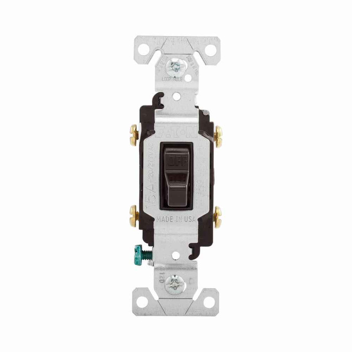 Eaton CS215B commercial grade toggle switch, #14-10 AWG, 20A, Commercial, Flush mount, 120/277V, Side wire, Screw, Brown, Load type: Motor Control, Fan, LED, Incandescent, ELV, MLV, CFL, Flourescent, Halogen, Double-Pole, Dual-pole, Brass, PVC Eaton CS215B commercial grade toggle switch, #14-10 AWG, 20A, Commercial, Flush mount, 120/277V, Side wire, Screw, Brown, Load type: Motor Control, Fan, LED, Incandescent, ELV, MLV, CFL, Flourescent, Halogen, Double-Pole, Dual-pole, Brass, PVC