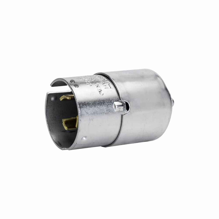 Eaton CS8265 locking plug, #10-6 AWG, 50A, Industrial, 250V, Back wiring, Steel, Armored, Non-NEMA, Two-pole, Three-wire, Steel, 0.68 to 1.13 in, California standard