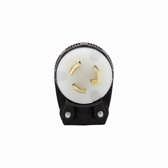 Eaton CWL515PAN safety grip locking plug, #16-12 AWG, 15A, Industrial, 125V, Back wiring, Black, white, Angled safety grip, L5-15, Two-pole, Three-wire, Nylon, 0.3 to 0.65 in, -40° to 60°C Eaton CWL515PAN safety grip locking plug, #16-12 AWG, 15A, Industrial, 125V, Back wiring, Black, white, Angled safety grip, L5-15, Two-pole, Three-wire, Nylon, 0.3 to 0.65 in, -40° to 60°C