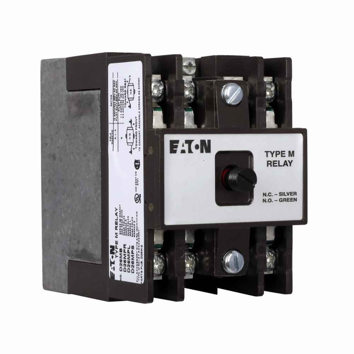 Eaton D26MR51A D26 Series AC Relay, Six-pole, 120V/60 Hz-110V coil voltage, 50 Hz, 5NO-1NC contact configuration, 0 blank cavities