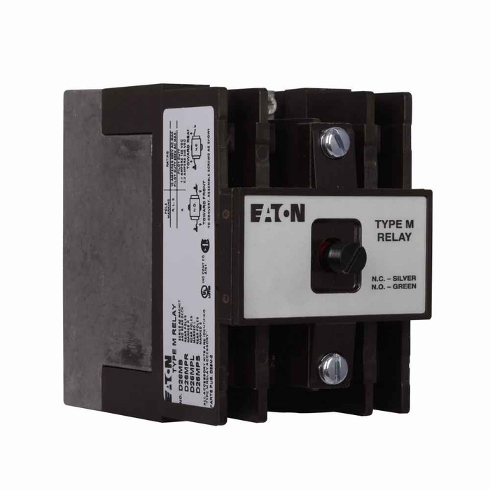 Eaton D26MBP D26 Series AC Relay Base Assembly, Four-pole, 6V coil voltage, 60 Hz, Blank contact configuration, 0 blank cavities
