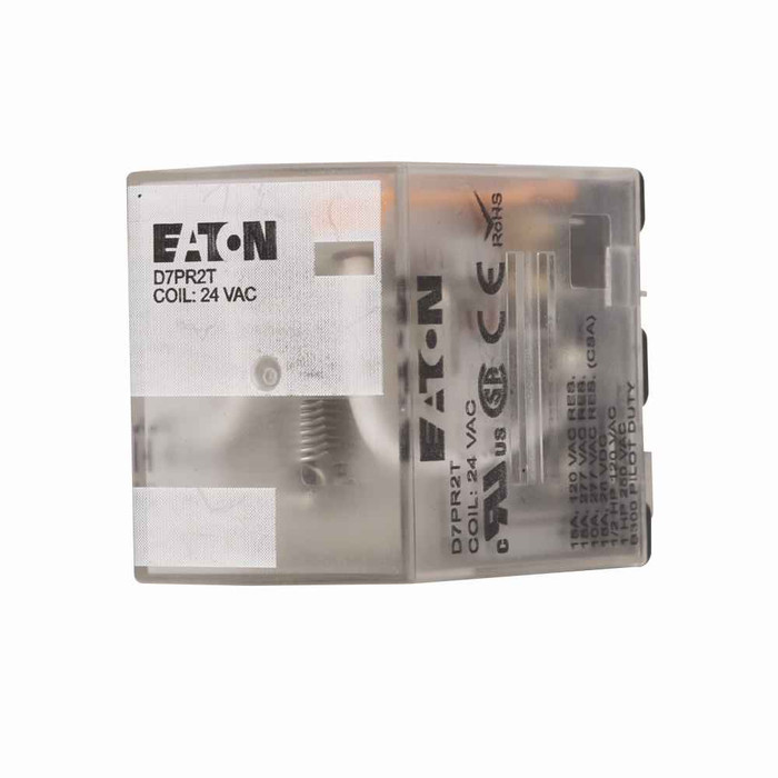 Eaton D7PR2T General Purpose Plug-In Relay, D7PR, Standard relay, 24 VAC, DPDT, 180 ohms