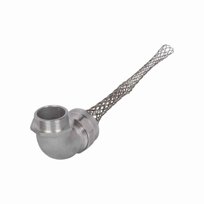 Eaton DC000187-90 strain relief deluxe cord grip, 90 Degree, 0.19-0.25" cord diameter, 3/8" fitting, Male, Stainless Steel Mesh, Aluminum Body, NPT thread, Hazardous/Classified Locations Eaton DC000187-90 strain relief deluxe cord grip, 90 Degree, 0.19-0.25" cord diameter, 3/8" fitting, Male, Stainless Steel Mesh, Aluminum Body, NPT thread, Hazardous/Classified Locations