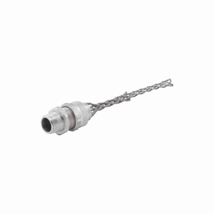 Eaton DC000250 strain relief deluxe cord grip, Straight, 0.25-0.31" cord diameter, 3/8" fitting, Male, Stainless Steel Mesh, Aluminum Body, NPT thread, Hazardous/Classified Locations Eaton DC000250 strain relief deluxe cord grip, Straight, 0.25-0.31" cord diameter, 3/8" fitting, Male, Stainless Steel Mesh, Aluminum Body, NPT thread, Hazardous/Classified Locations