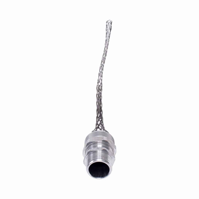 Eaton DC300625 strain relief deluxe cord grip, Straight, 0.63-0.75" cord diameter, 1" fitting, Male, Stainless Steel Mesh, Aluminum Body, NPT thread, Hazardous/Classified Locations