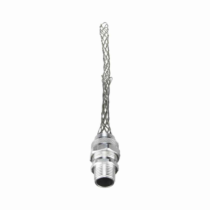 Eaton DC100375 strain relief deluxe cord grip, Straight, 0.38-0.50" cord diameter, 1/2" fitting, Male, Stainless Steel Mesh, Aluminum Body, NPT thread, Hazardous/Classified Locations