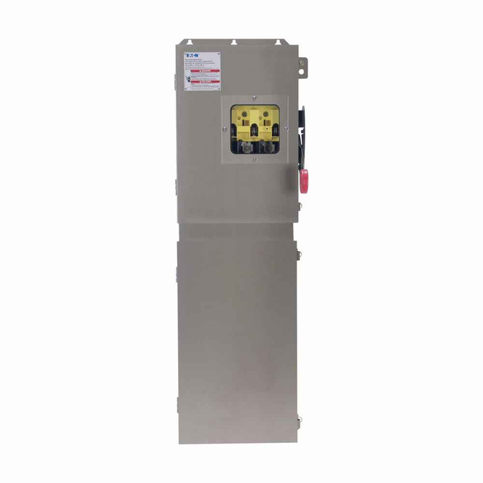 Eaton DD362FWKW Double door single-throw fused safety switch, 60 A, NEMA 4X, 304 stainless steel, Class H, Fusible without neutral, Three-pole, Three-wire, 600 V, Max Hp: 20, 25/ 30, 50 hp (1/3PH @480, 600 V), #14-#2