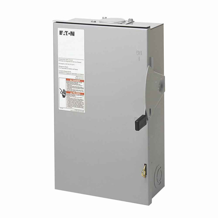 Eaton DG322NRB-CSA General duty cartridge fuse safety switch, 60 A, Painted galvanized steel, Class H fuses, Fusible with neutral, NEMA 3R, Three-pole, Four-wire, Category: general duty safety switch, 240 V