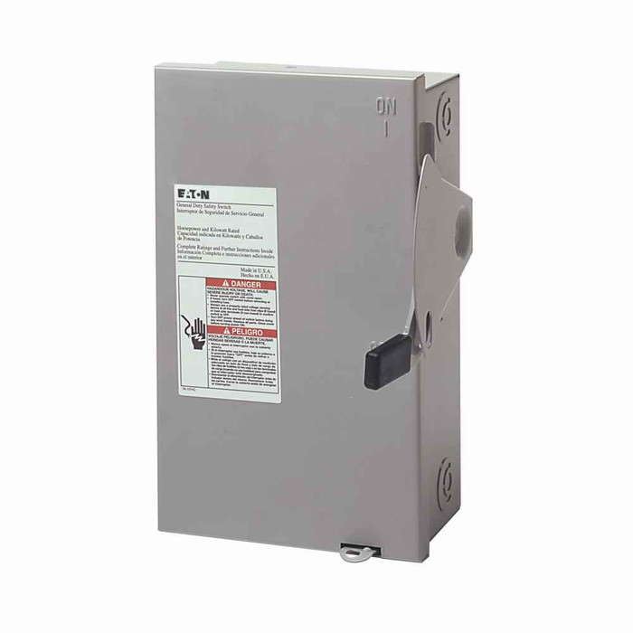 Eaton DG321NRB-PHX General duty cartridge fuse safety switch, NEMA 3R, Painted galvanized steel, Class H fuses, Fusible with neutral, Three-pole, 30 A, Four-wire, Category: general duty safety switch, 240 V