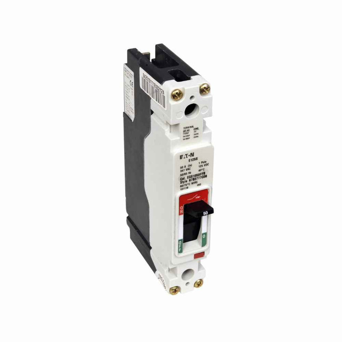 Eaton EGS1100FFG Series G molded case circuit breaker, EG-frame, EG, Fixed thermal, fixed magnetic trip, Single-pole, 100A, 600Y/347 Vac, 85 kAIC at 240 Vac, 35 kAIC at 480 Vac, 22 kAIC at 600Y/347 Vac, Line and load, 50/60 Hz