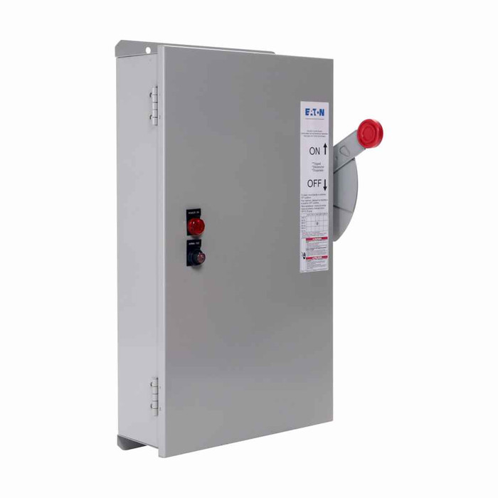 Eaton ES3T1R1GF13NB elevator control switch, 120 Vac coil fire safety interface relay, single-pole fire alarm voltage monitoring relay, green pilot light, isolated full capacity neutral lug, 100 A, NEMA 3R, #8-1/0 Al or Cu, 480 V, 1NO/NC Main switch