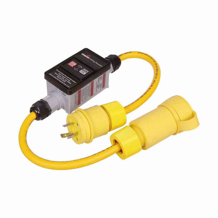 Eaton GFI23M166 portable GFCI, Watertight, 30A, #12 AWG, 2' (0.61m) cord length, Polycarbonate, L6-30, Locking plug type, Manual reset, 240V, 4X 670169