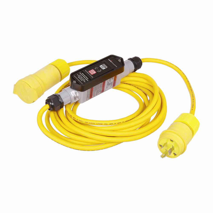Eaton GFI22M4NN portable GFCI, Watertight, field wireable, 20A, #12 AWG, 25' (7.62m) cord length, Polycarbonate, Flying leads plug type, Manual reset, 240V, 4X{NR9} 670046