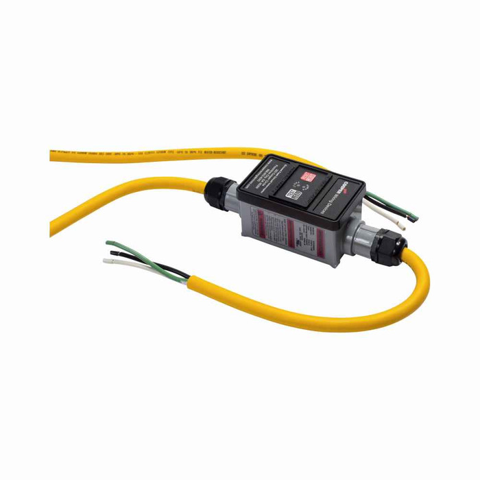 Eaton GFI23M4NN portable GFCI, Watertight, field wireable, 30A, #10 AWG, 25' (7.62m) cord length, Polycarbonate, Flying leads plug type, Manual reset, 240V, 4X 670213
