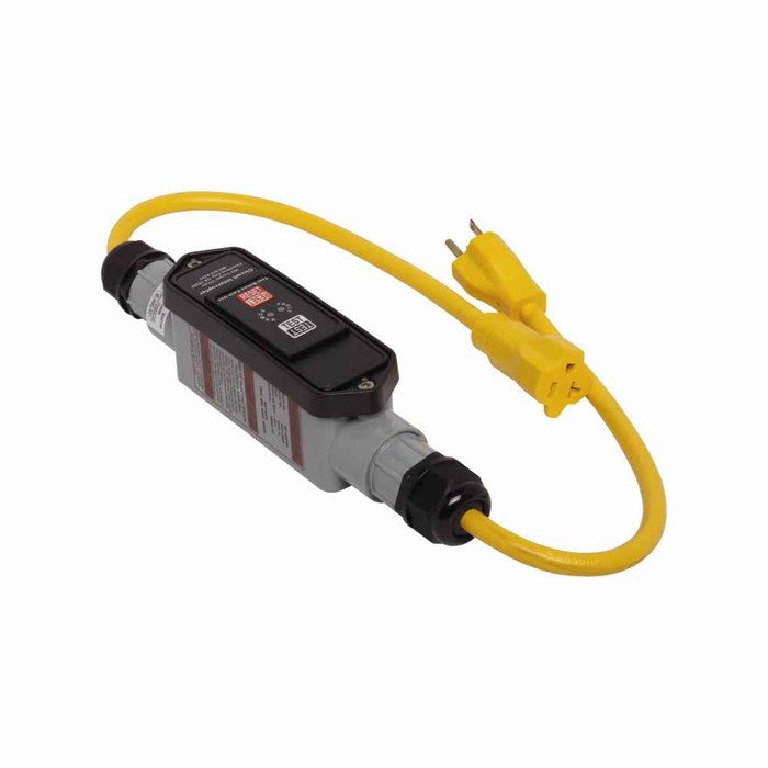 Eaton GFI12A133 portable GFCI, Watertight, 20A, #12 AWG, 2' (0.61m) cord length, Polycarbonate, 5-20, Molded, straight blade plug type, Automatic reset, 120V, 4X 669446