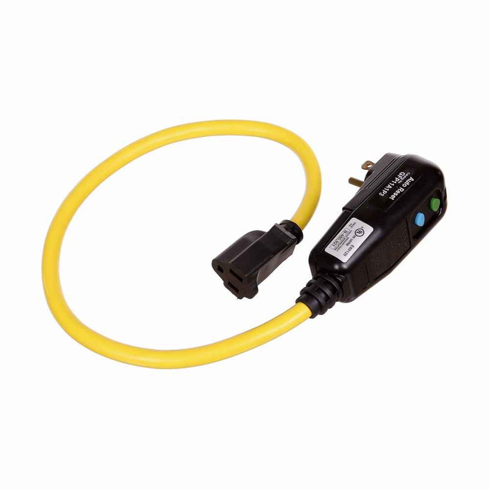Eaton GFP11A1P3 portable GFCI, Watertight, 15A, #12 AWG, 2' (0.61m) cord length, Polycarbonate, 5-15, 3R, Single tap plug type, Automatic reset, 120V 670336