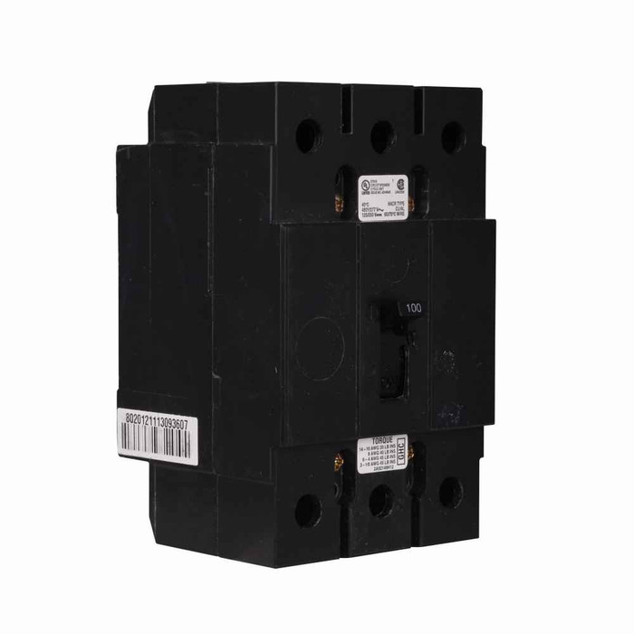 Eaton GHC3035S1 Series C complete molded case circuit breaker, G-frame, GHC, Fixed thermal, fixed magnetic trip, Three-pole, 35A, 480Y/277 Vac, 125/250 Vdc, 65 kAIC at 240 Vac, 14 kAIC at 480Y/277 Vac, 120 Vac rear w/ left pigtail, 50/60 Hz