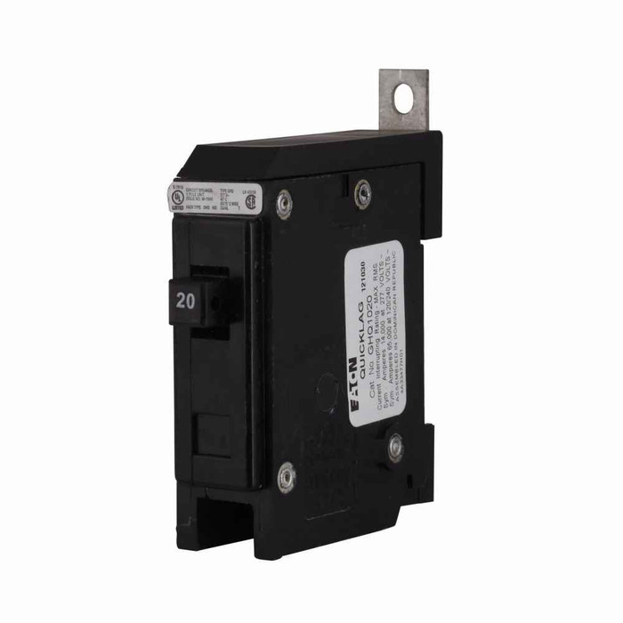 Eaton GHQF1015 GHQ thermal magnetic circuit breaker,Circuit breaker,Fire alarm, red handle,20 A,14 kAIC,Single-pole,277 V,Non-Interchangeable,GHP,GDB-Frame