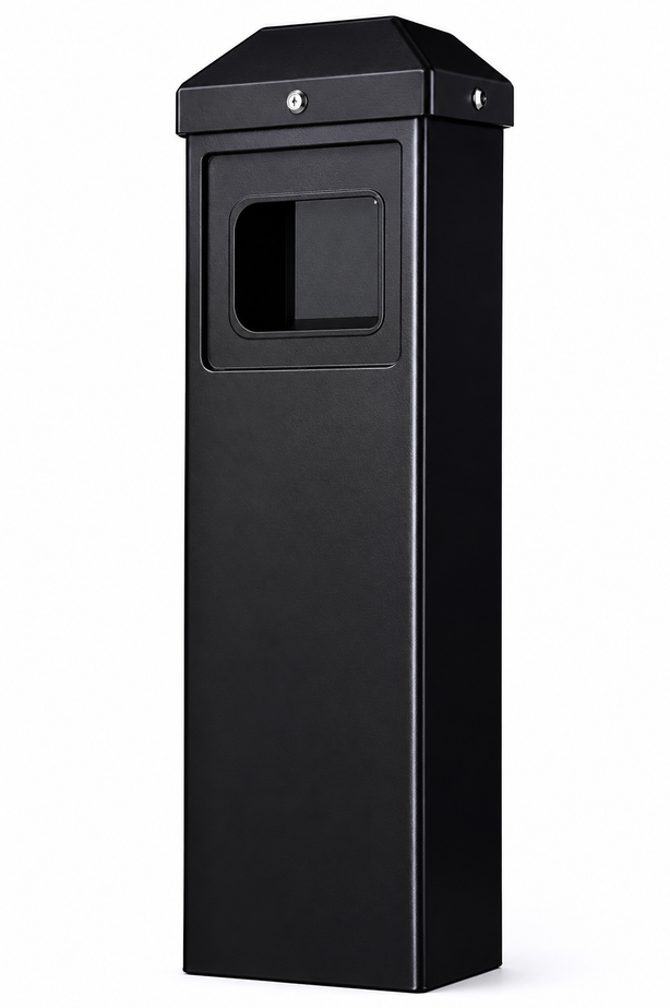 BEA 10BOLLARDBLK Push Plate Bollard - Powder-Coated Carbon Steel with Multi-Size Compatibility