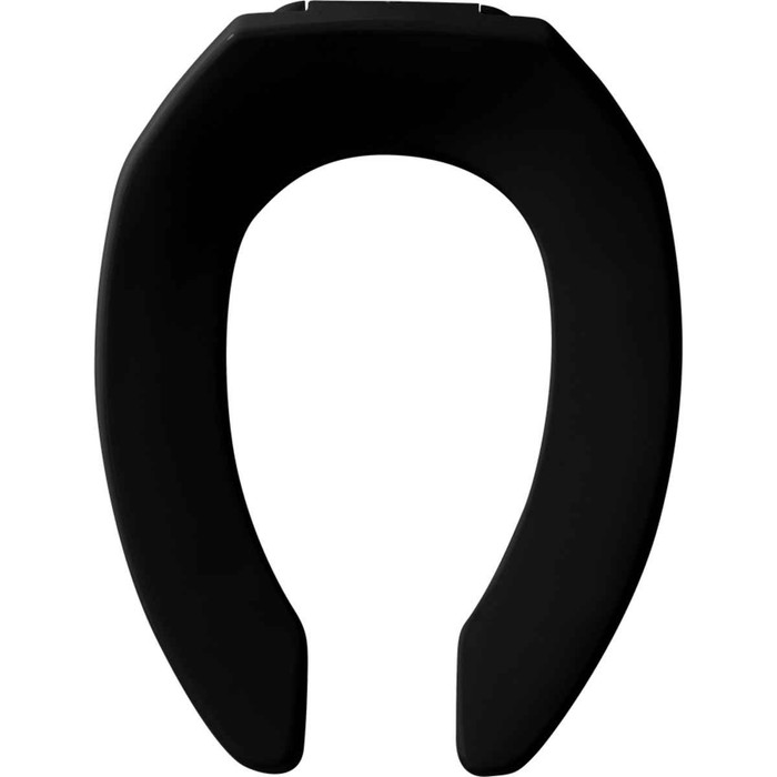 Bemis Church 295SSCT Elongated Open Front Less Cover Commercial Plastic Toilet Seat with STA-TITE Commercial Fastening System Self-Sustaining Check Hinge BEMIS-295SSCT 