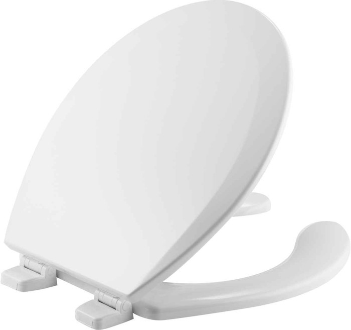 Bemis Bemis 550TTT Round Open Front with Cover Enameled Wood Toilet Seat with Top-Tite STA-TITE Seat Fastening System and Precision Seat Fit Adjustable Hinge BEMIS-550TTT 