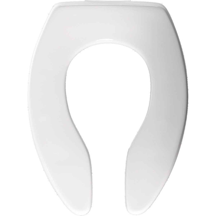 Bemis Bemis 3155SSCT Elongated Open Front Less Cover Commercial Plastic Toilet Seat with STA-TITE Commercial Fastening System Self-Sustaining Check Hinge and DuraGuard BEMIS-3155SSCT 