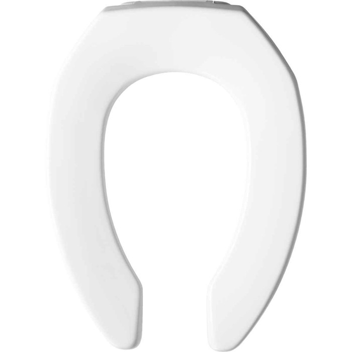 Bemis Bemis 2155CT Elongated Open Front Less Cover Commercial Plastic Toilet Seat with STA-TITE Commercial Fastening System Check Hinge and DuraGuard BEMIS-2155CT 