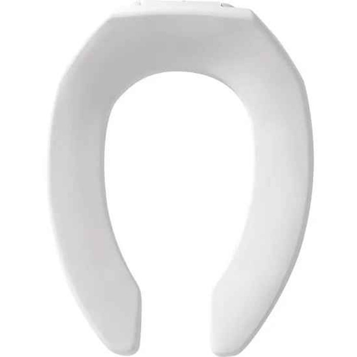 Bemis Bemis 1955SSCT Elongated Open Front Less Cover Commercial Plastic Toilet Seat with STA-TITE Commercial Fastening System Self-Sustaining Check Hinge BEMIS-1955SSCT 