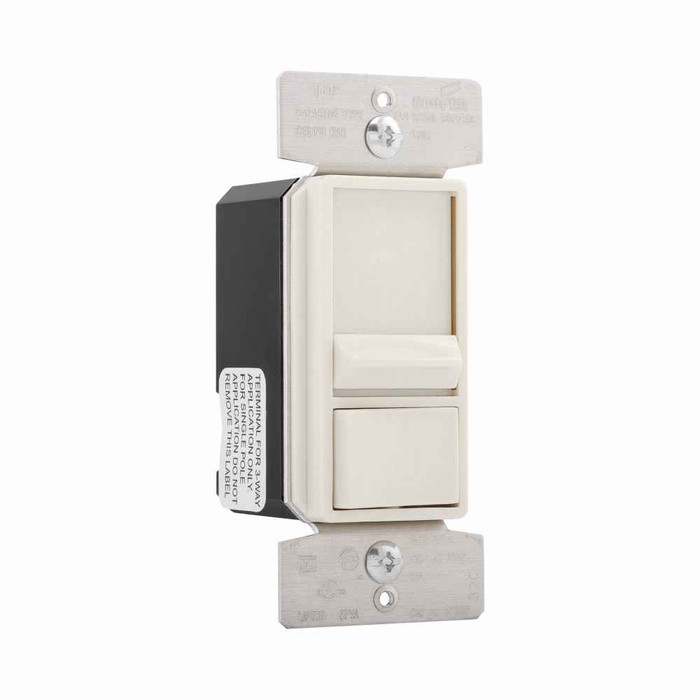 Eaton SFS15P-LA fan speed controller, No neutral required, #14 -12 AWG, Flush, 120 Vac, Back and side, Maintained, Light Almond, 60 Hz, Fan, Single-pole, Three-way, Single-phase, Polycarbonate 663284