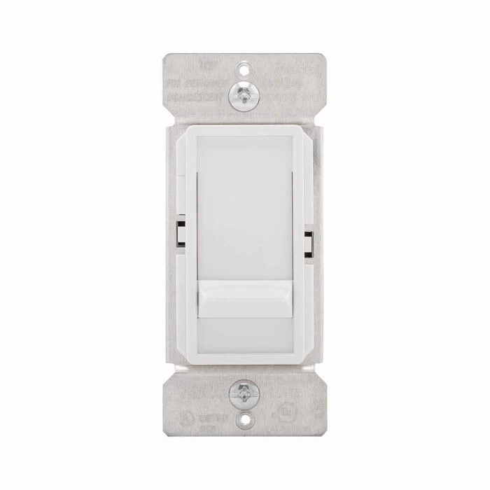 Eaton SI061-W-2K slide dimmer, No neutral required, #14 -12 AWG, Flush, 120 Vac, Back and side, Maintained, White, 60 Hz, Incandescent, halogen, Single-pole, Non-preset, Single-phase, Polycarbonate, 600W 715105