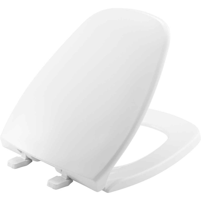 Bemis Bemis 1240200 Round Plastic Toilet Seat fits Eljer Emblem with Top-Tite Hinge BEMIS-1240200 