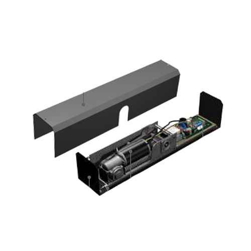 Falcon 8230-3454 Motor Gearbox Assembly for 8230 Series Automatic Door Operators, shown with cover removed to reveal internal motor and circuit board components