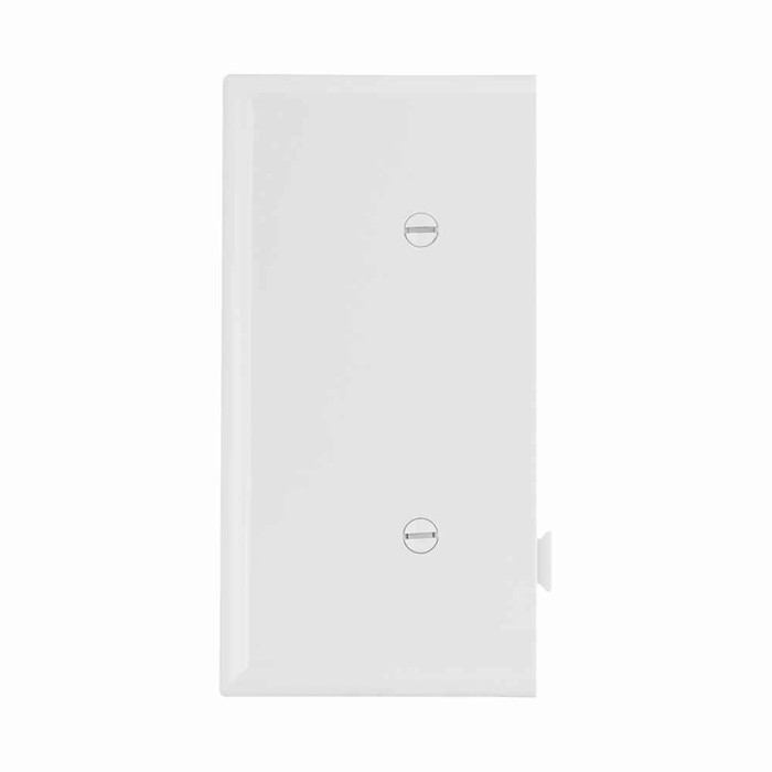 Eaton STE14W Sectional wallplate, End piece, White, Blank Cutout, Polycarbonate, Single- gang, Mid-size