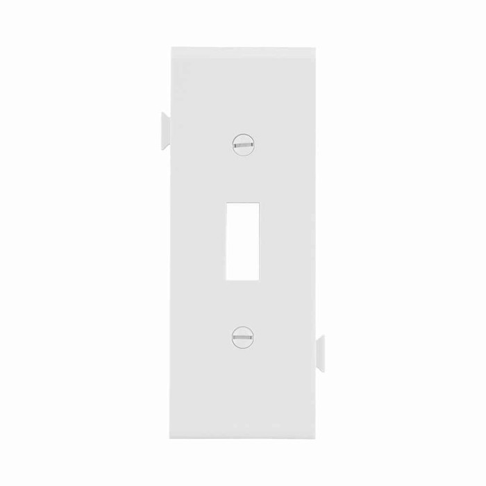 Eaton STC1W Sectional wallplate, Center piece, White, Toggle Cutout, Polycarbonate, Single- gang, Mid-size